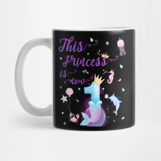 This Princess Is Now One Year Old 1st Cute Girl Birthday Mug